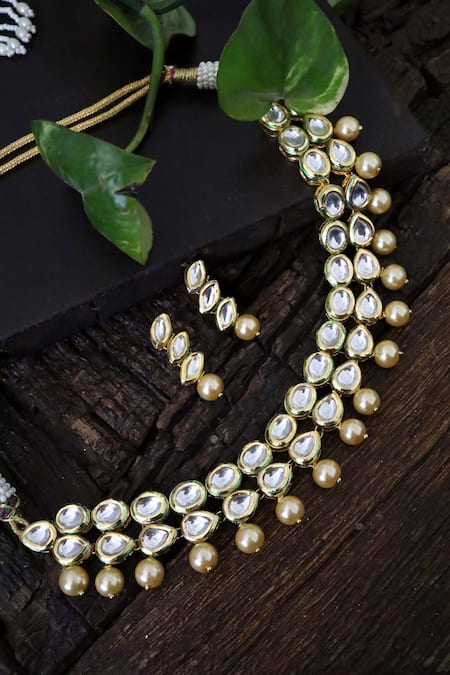 Paisley Pop Kundan Embellished Necklace Set 