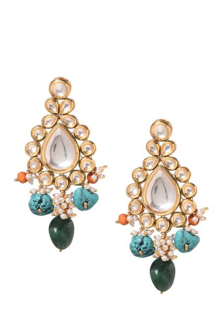 Shop Paisley Pop Multi Color Stones, Beads Aradhna Polki Necklace Set Online at Aza Fashions Shop_Paisley Pop_Multi Color Stones, Beads Aradhna Polki Necklace Set _Online_at_Aza_Fashions