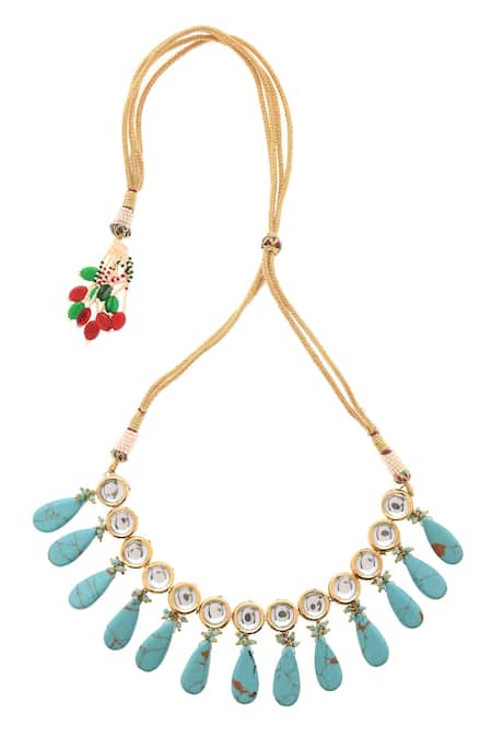 Buy Paisley Pop Blue Ravya Tribal Kundan Choker Online at Aza Fashions Buy_Paisley Pop_Blue Ravya Tribal Kundan Choker _Online_at_Aza_Fashions