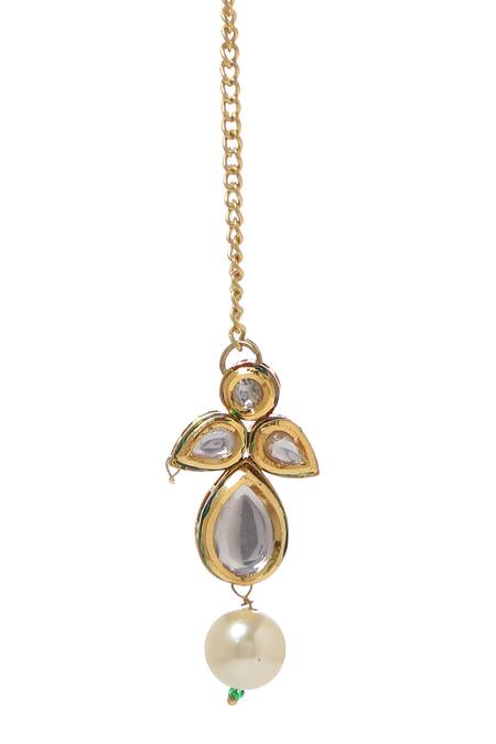 Buy Paisley Pop Gold Plated Kundan Embellished Maangtikka Online at Aza Fashions Buy_Paisley Pop_Gold Plated Kundan Embellished Maangtikka _Online_at_Aza_Fashions