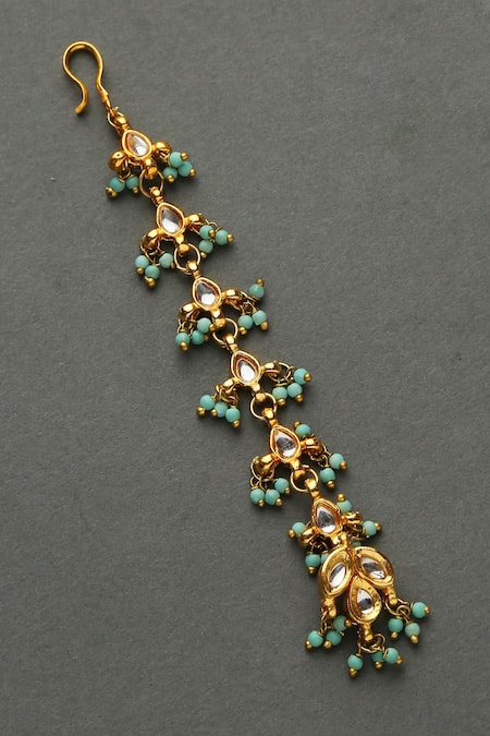 Paisley Pop Tear Drop Kundan Embellished Maangtikka 