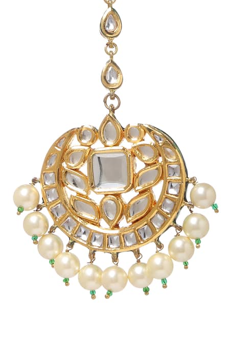 Buy_Paisley Pop_Gold Plated Jannat Polki Maangtikka _Online_at_Aza_Fashions