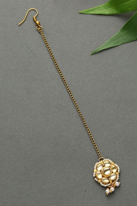 Paisley Pop Floret Carved Maangtikka 