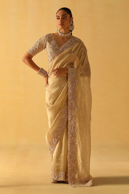 Sheetal Batra Maheen Handwoven Silk Tissue Saree With Blouse 