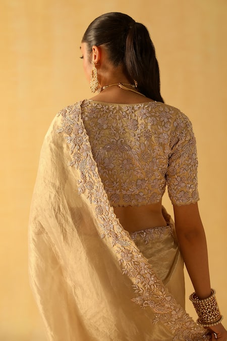 Sheetal Batra Maheen Handwoven Silk Tissue Saree With Blouse 