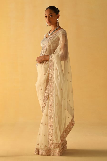 Sheetal Batra Maliha Daisy Embroidered Saree With Blouse 