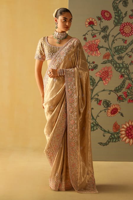 Sheetal Batra Zeenat Floral Embroidered Saree With Blouse 