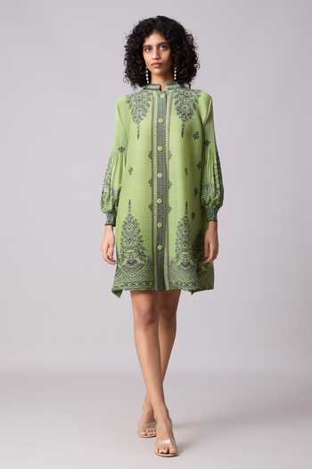 knee length a line dress Lorraine Knee-Length A-Line Dress Short Sleeve
