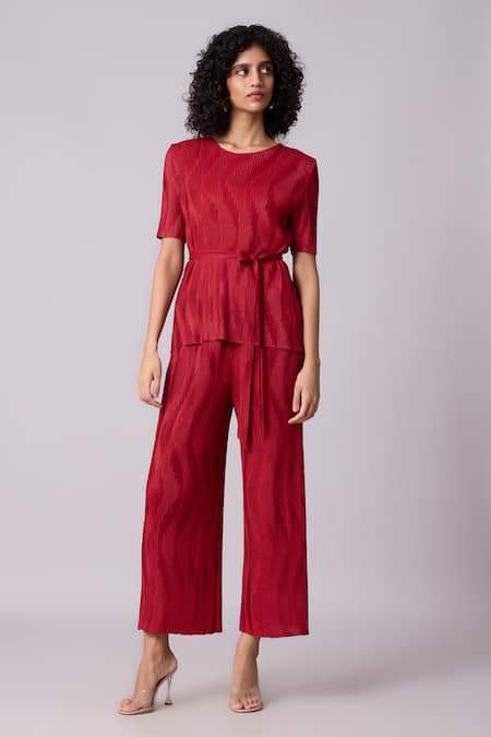 Scarlet Sage Lina Pleated Top & Pant Set 