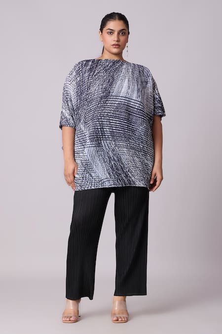 Scarlet Sage Astra Geometric Print Top 