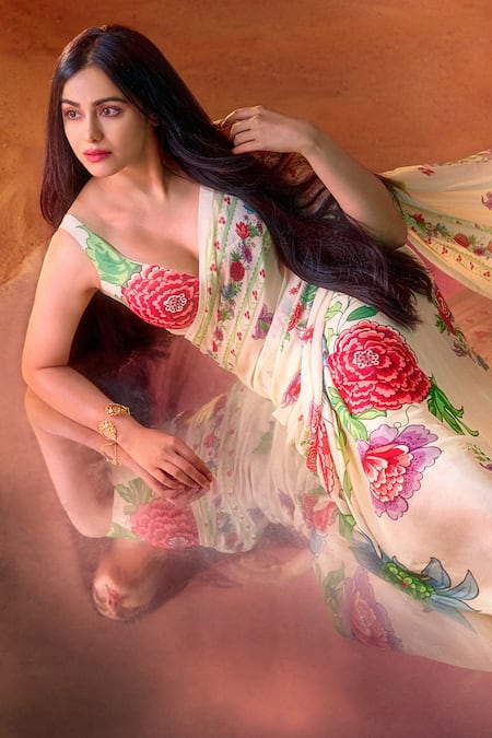 Neha Khullar Botanical Print Saree & Blouse Set 