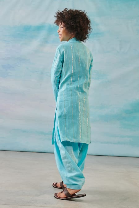 Cute Couture Floral Thread Embroidered Kurta With Patiala 