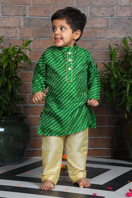 APRICOTKIDS Leheriya Pattern Kurta With Pant 