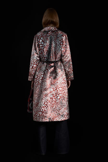 Shop Rara Avis Blue Velvet Hand Embroidered Dabka Notched Lapel Aari Coat With Belt at Aza Fashions Shop_Rara Avis_Blue Velvet Hand Embroidered Dabka Notched Lapel Aari Coat With Belt _at_Aza_Fashions