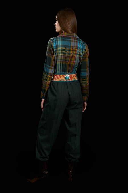 Rara Avis Indus Embroidered Checks Jumpsuit 