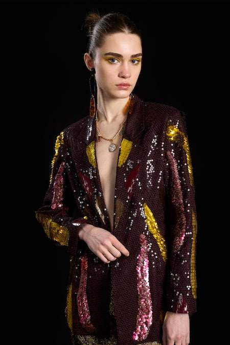 Rara Avis Dabka Hand Embroidered Blazer 