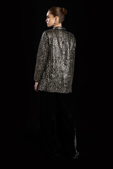 Rara Avis Sequins Hand Embroidered Blazer 