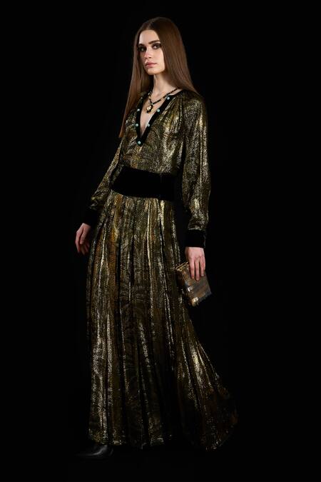 Buy Rara Avis Black Viscose, Lurex Woven Palm Tree Skirt Online at Aza Fashions Buy_Rara Avis_Black Viscose, Lurex Woven Palm Tree Skirt _Online_at_Aza_Fashions