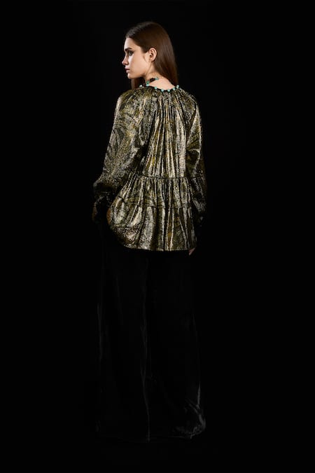 Rara Avis Woven Palm Tree Tiered Top 