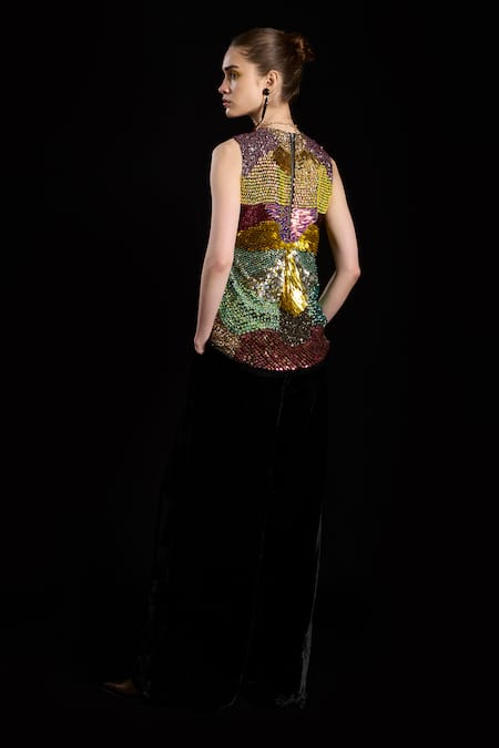 Rara Avis Garden Of Babylon Dabka & Aari Embroidered Top 