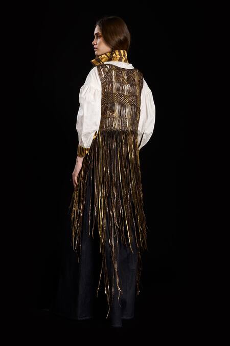 Rara Avis Geometric Pattern Hand Woven Jacket 