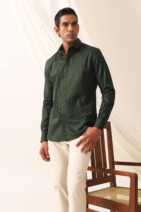 Seven Piping Detailed Cotton Shirt 