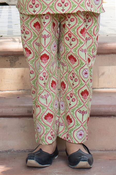Buy_Laadlo_Blue Indian Cotton Embroidery Sequin Bloom Multi Color Bundi Kurta Set_Online_at_Aza_Fashions