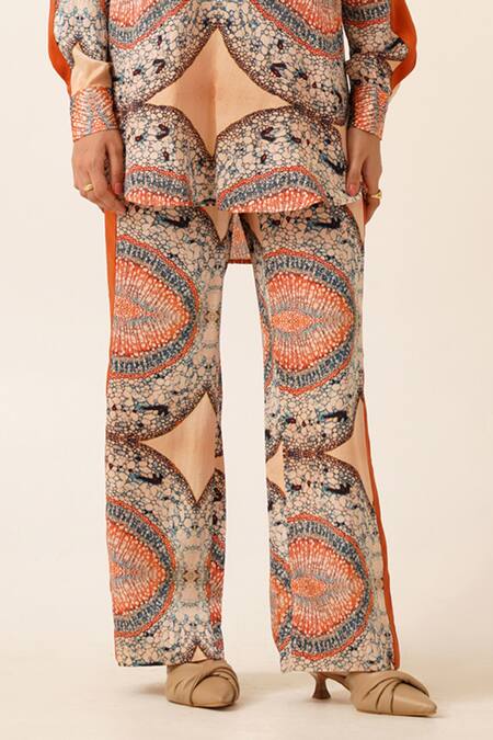 Seven Multi Color V-neck Abstract Printed Tunic And Pant Set Online at Aza Fashions Seven_Multi Color V-neck Abstract Printed Tunic And Pant Set_Online_at_Aza_Fashions