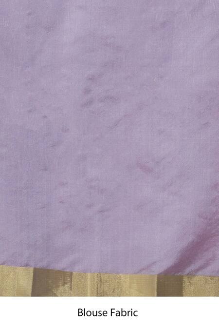 Mint N Oranges_Pink Chanderi Contrast Pallu Saree With Unstitched Blouse Fabric_at_Aza_Fashions