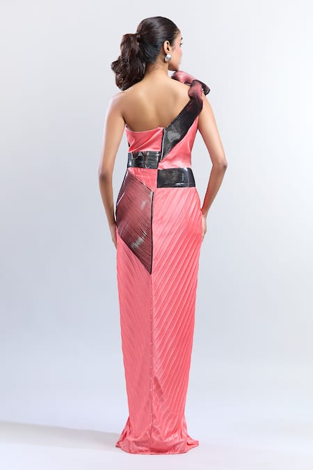 Amit Aggarwal Metallic Moulded Structured Gown 
