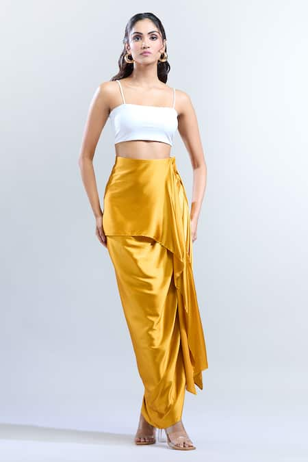 Shweta Kapoor Satin Draped Skirt 