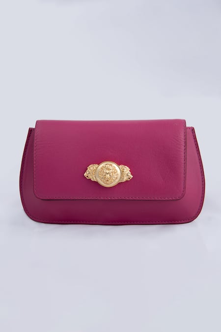 Saurav Ghosh Pink Metallic Thread Elite Structured Pattern Clutch Online at Aza Fashions Saurav Ghosh_Pink Metallic Thread Elite Structured Pattern Clutch_Online_at_Aza_Fashions