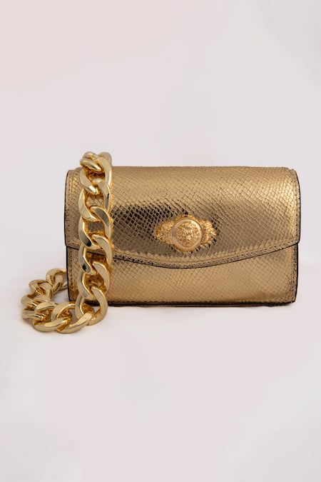 SAURAV GHOSH Gold Pam Crain Disco Textured Pattern Bag 