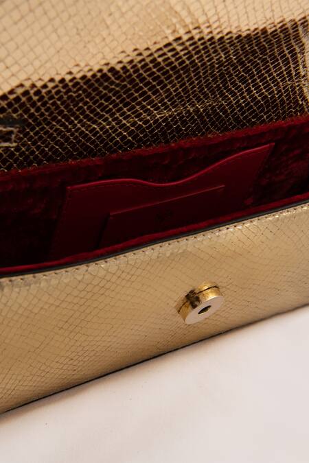 Buy Saurav Ghosh Gold Pam Crain Disco Textured Pattern Bag Online at Aza Fashions Buy_Saurav Ghosh_Gold Pam Crain Disco Textured Pattern Bag_Online_at_Aza_Fashions