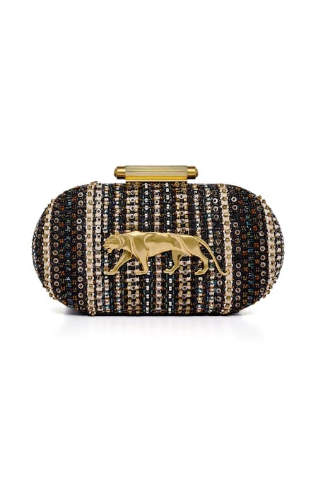 Sabyasachi Tiger Minaudiere Embellished Clutch 