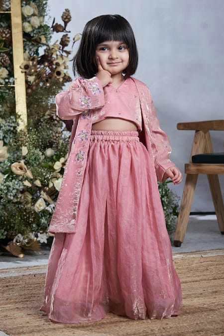 Vivedkids Sequin Embellished Jacket Lehenga Set 