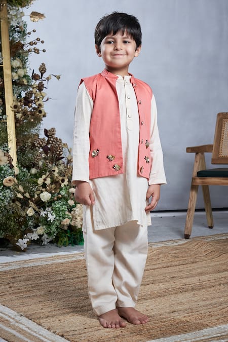 Vivedkids Bee Embellished Bundi Kurta Set 