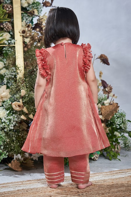 Vivedkids Sequin Embellished Gathered Kurta Pant Set 