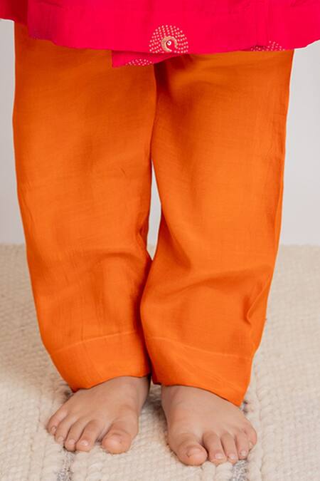 MR Brat Pink Muslin, Cotton Tassels Moon Print Angarkha And Pant Set Online at Aza Fashions MR Brat_Pink Muslin, Cotton Tassels Moon Print Angarkha And Pant Set _Online_at_Aza_Fashions