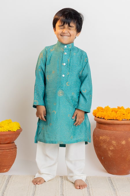 Mr Brat Moon Print Straight Kurta With Pant 