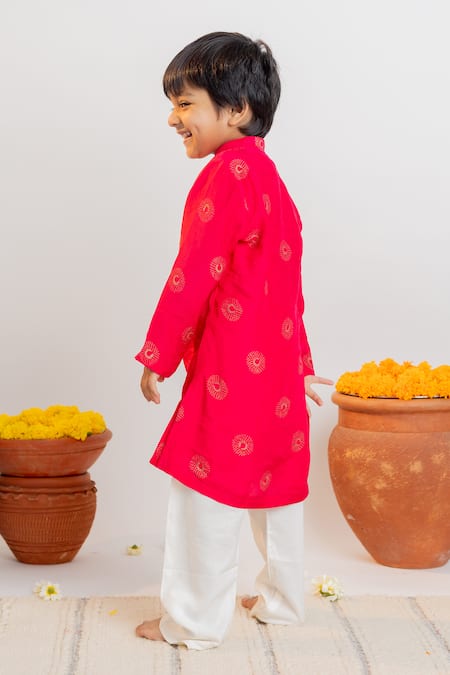 MR Brat Moon & Dot Print Kurta With Pant 