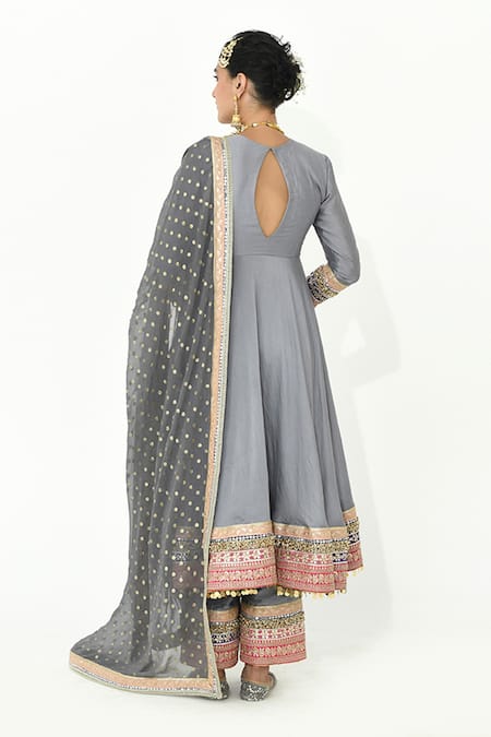 Rishi and Vibhuti Ghazal Mandala Border Anarkali Pant Set 