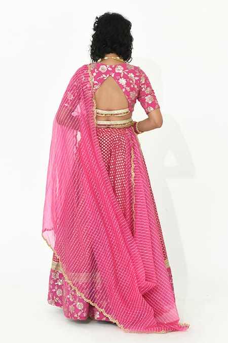 Rishi and Vibhuti Umrani Geometric Pattern Bridal Lehenga Set 