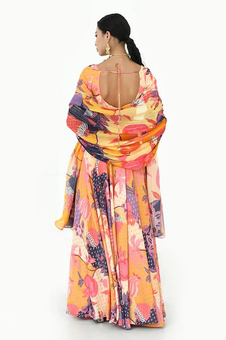 Rishi and Vibhuti Bebo Floral Print Lehenga Set 