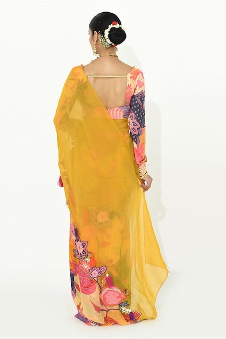 Rishi and Vibhuti Sizzle Bay Printed Saree With Blouse 