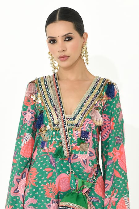 Rishi And Vibhuti Bloom Print Kurta & Pant Set 