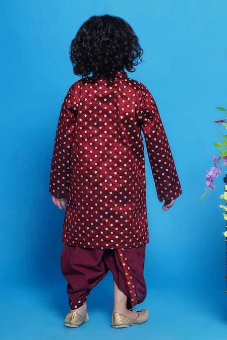 Little Bansi Flower Embroidered Sherwani With Dhoti Pant 