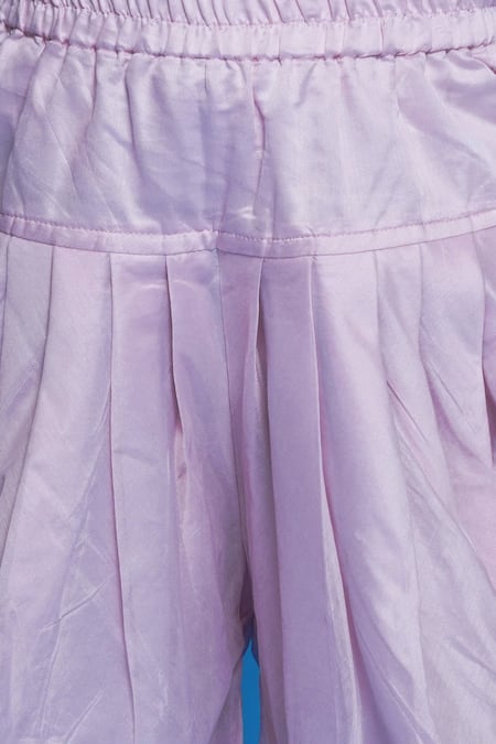 Little Bansi Purple Chanderi Silk, Cotton, Net Embroidery Floral Kurta Salwar Set at Aza Fashions Little Bansi_Purple Chanderi Silk, Cotton, Net Embroidery Floral Kurta Salwar Set _at_Aza_Fashions