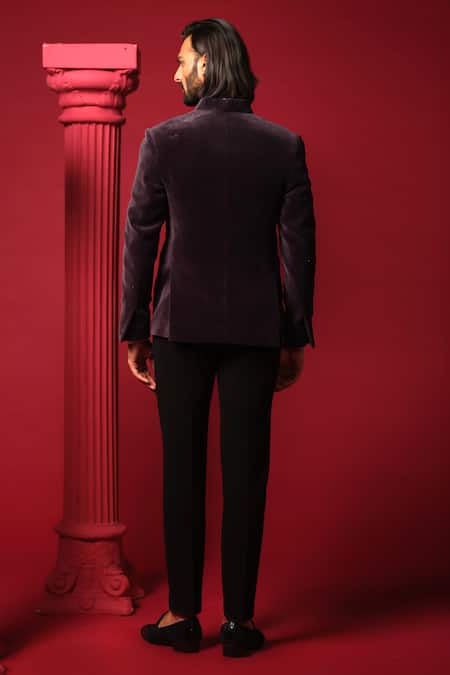 Amrit Dawani Mist Embroidered Bandhgala Set 