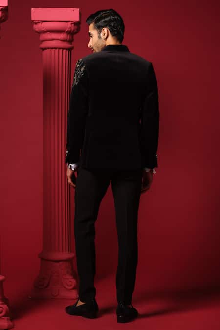 Amrit Dawani Floral Embroidered Bandhgala Set 